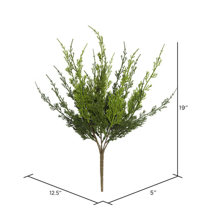 Vickerman 19" Artificial Green Monterey Cypress Bush Pack of 2