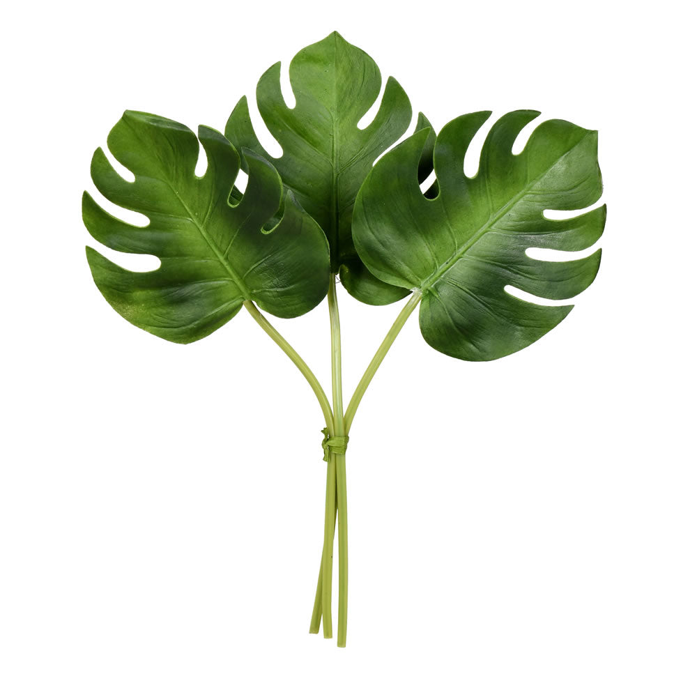 Vickerman 13" Artificial Green Split Philo Leaf Bundle Pack of 2
