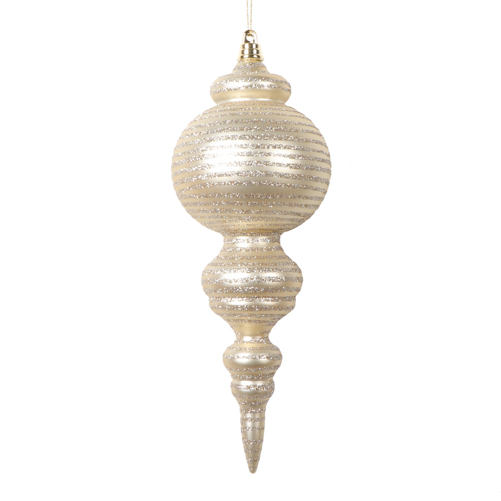 Vickerman 10" Matte Champagne Finial Ornament 2 per bag.