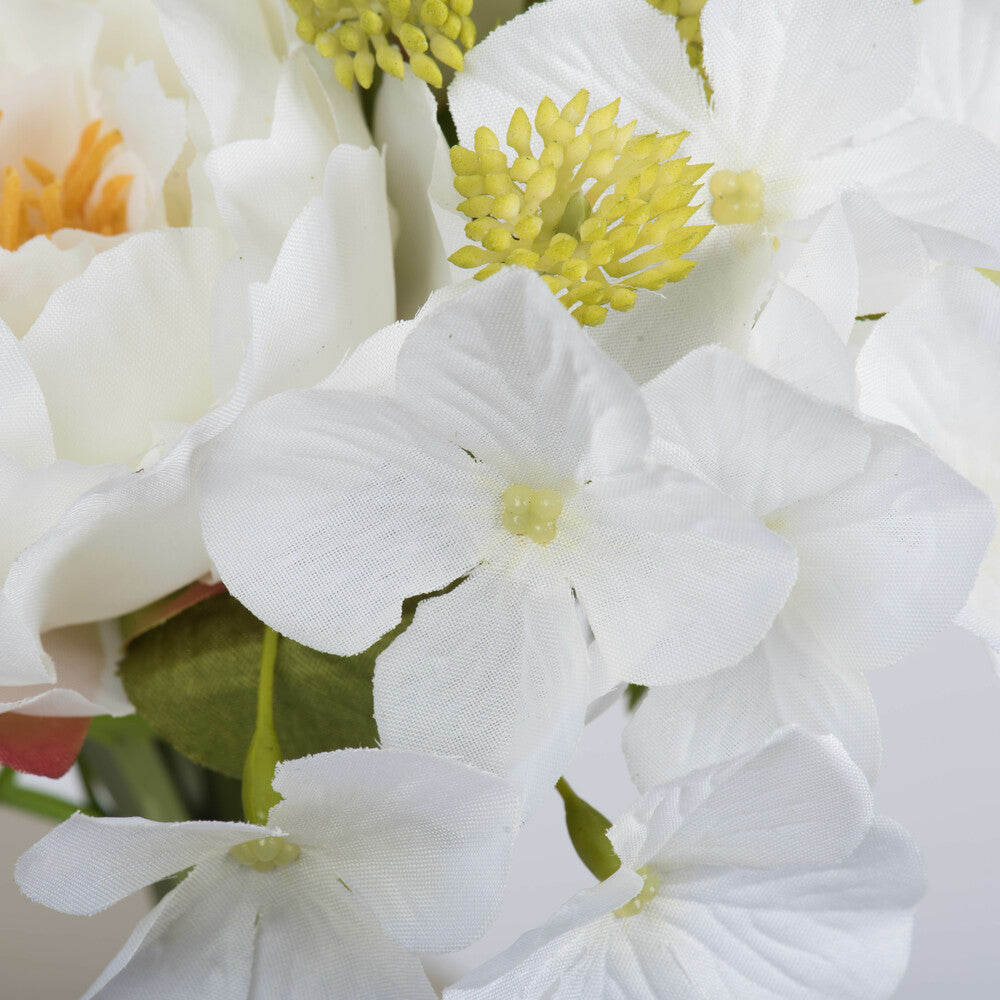 Vickerman 14'' Artificial White Peony Bouquet Pack of 2
