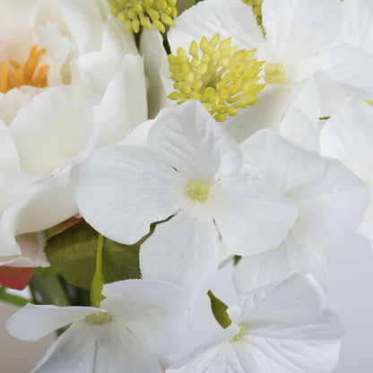 Vickerman 14'' Artificial White Peony Bouquet Pack of 2
