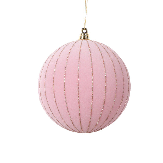 Vickerman 4.7" Light Pink Round Ornament 3 per bag.