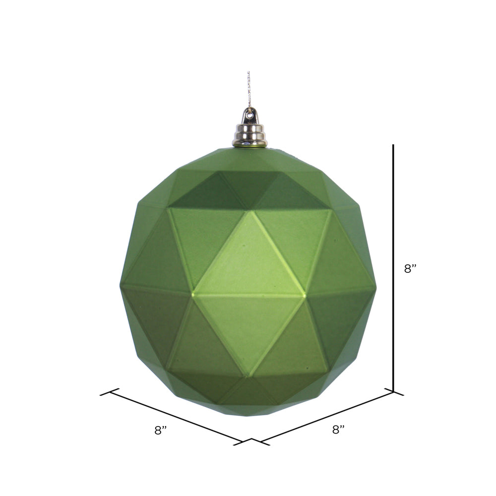 Vickerman 8" Lime Matte Geometric Ball Ornament