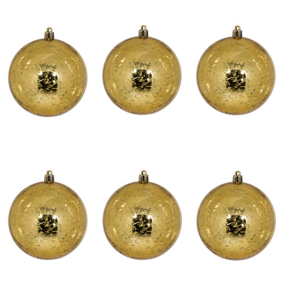 Vickerman 4" Honey Gold Shiny Mercury Ball Ornament 6 per Bag.
