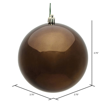 Vickerman 2.75" Chocolate Shiny Ball Ornament 12 per Bag