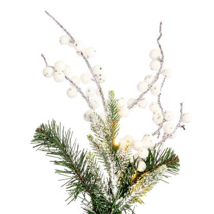 Vickerman 6' x 14" Frosted Berry Mixed Pine Cone Artificial Pre-Lit Garland Warm White LED Lights.