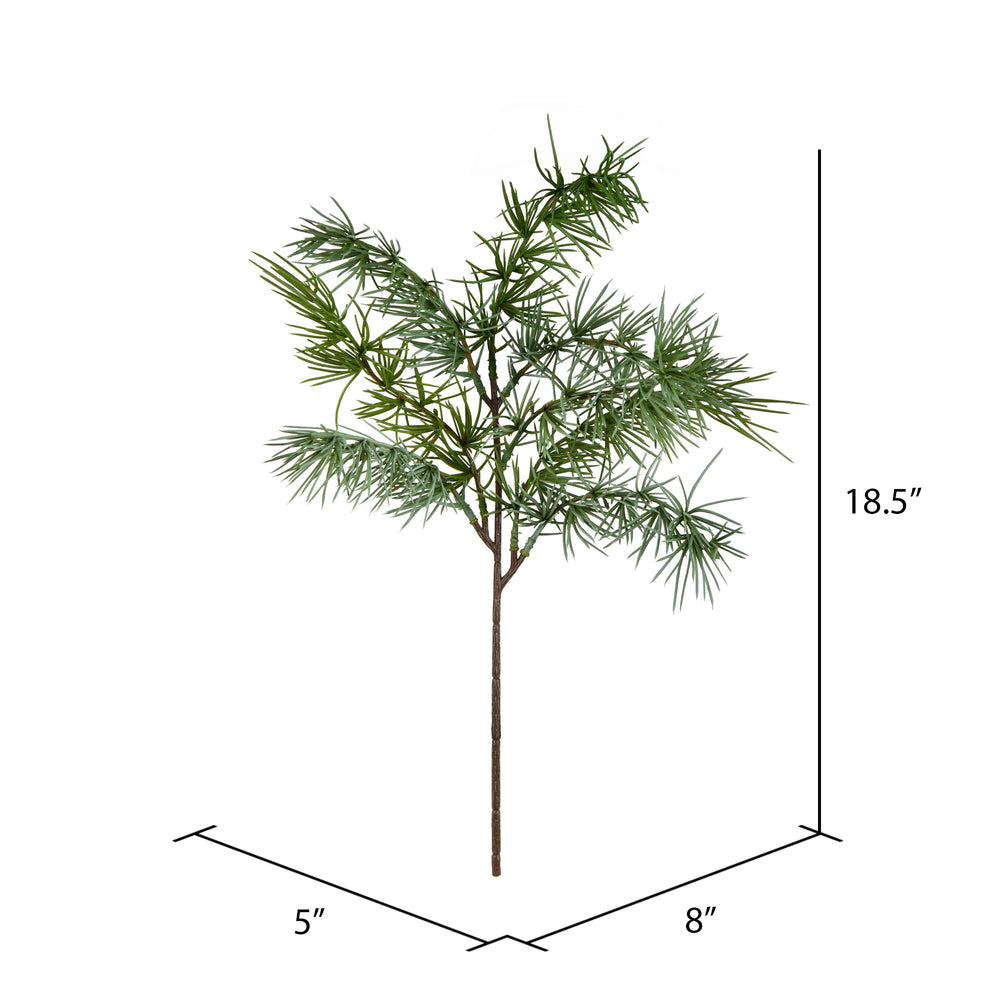 Vickerman 18.5" Green Woolsey Pine Artificial Christmas Spray. Includes 6 sprays per pack.