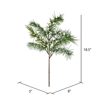 Vickerman 18.5" Green Woolsey Pine Artificial Christmas Spray. Includes 6 sprays per pack.