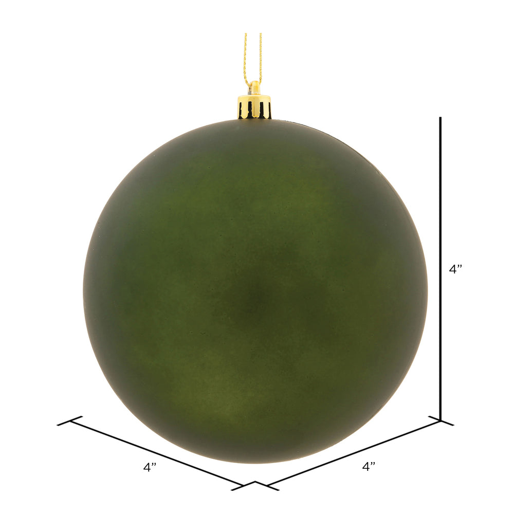 Vickerman 4" Moss Green Matte Ball Ornament 6 per Bag