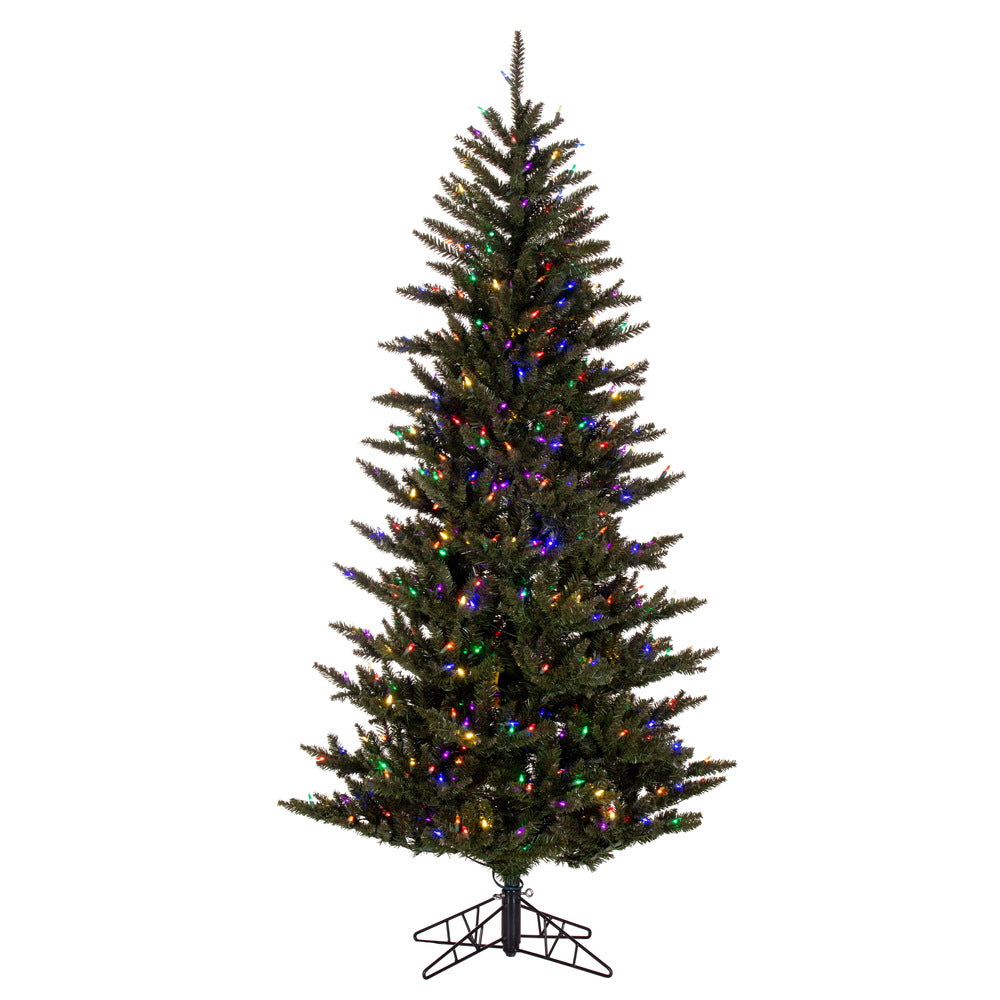 Vickerman 6.5' x 41" Slim Natural Fraser Fir Artificial Christmas Tree Multi-colored Dura-Lit LED lights