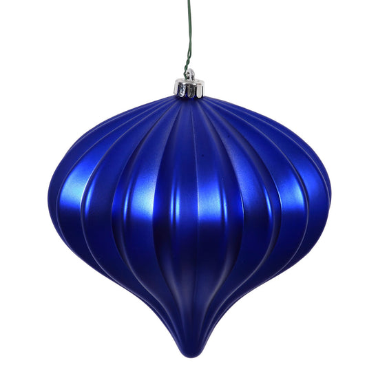 Vickerman 5.7" Cobalt Blue Matte Onion Christmas Ornament UV treated Set of 3