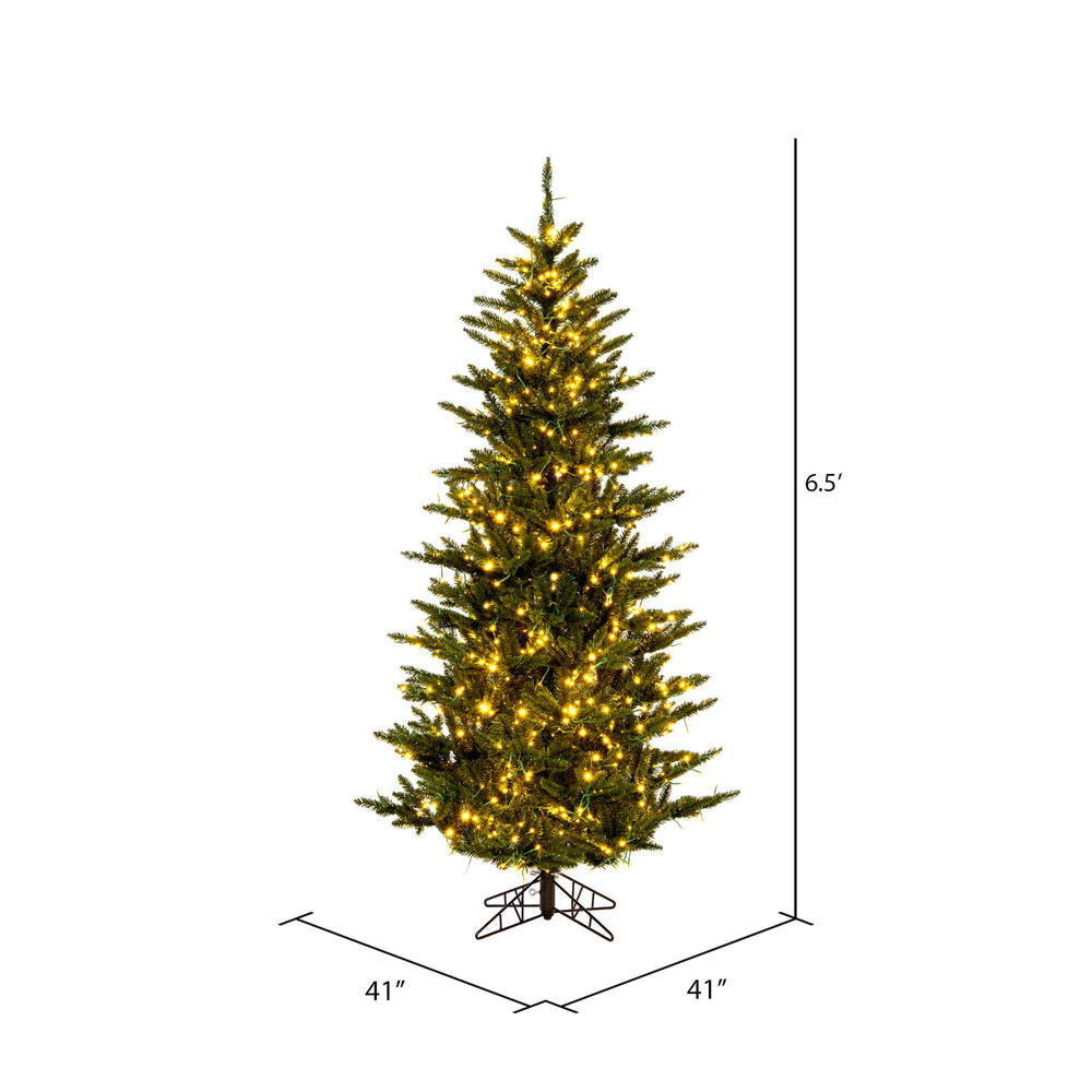 Vickerman 6.5' x 41" Natural Slim Fraser Fir Tree 3mm LED Color Changing Lights.