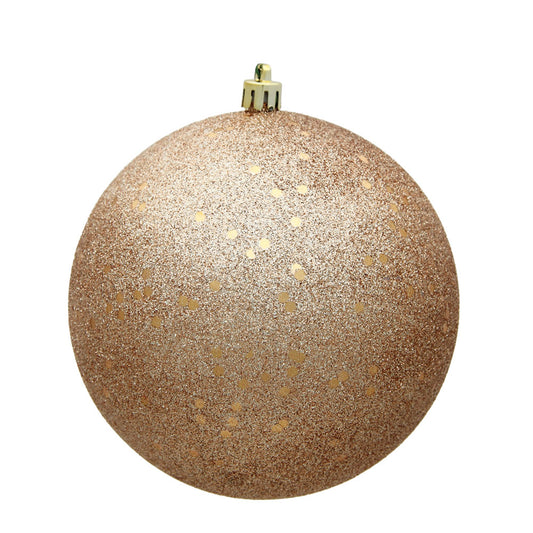 Vickerman 4.75" Café Latte Sequin Ball Ornament 4 per Bag