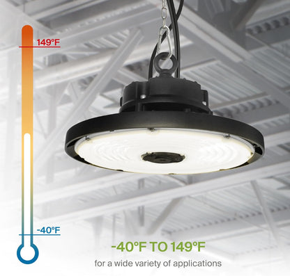 ASD Lighting Q-base LED UFO High Bay 100W CCT Selectable 3000/4000/5000K Dimmable Black UL DLC Premium