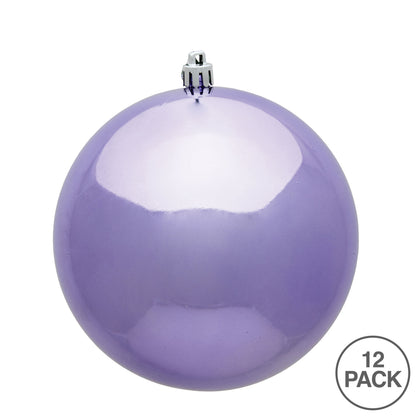 Vickerman 3" Lavender Shiny Ball Ornament 12 per Bag