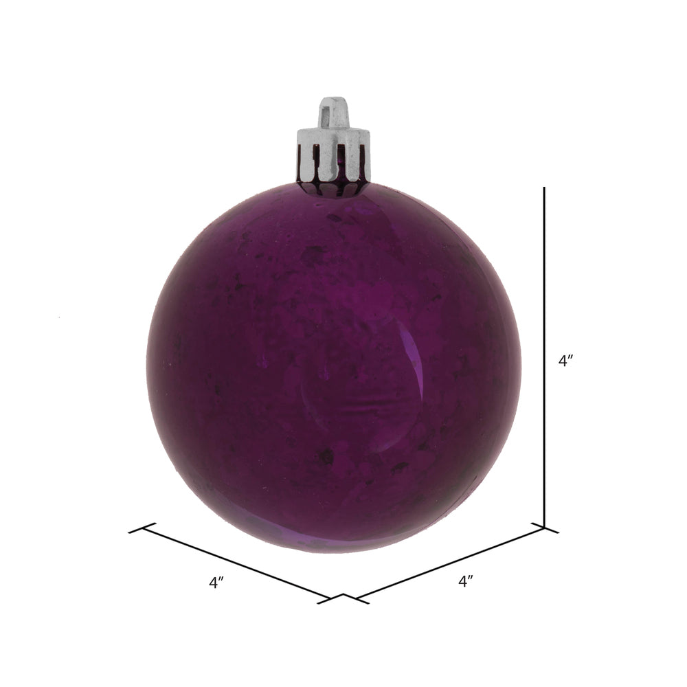 Vickerman 4" Plum Shiny Mercury Ball Ornament 6 per Bag