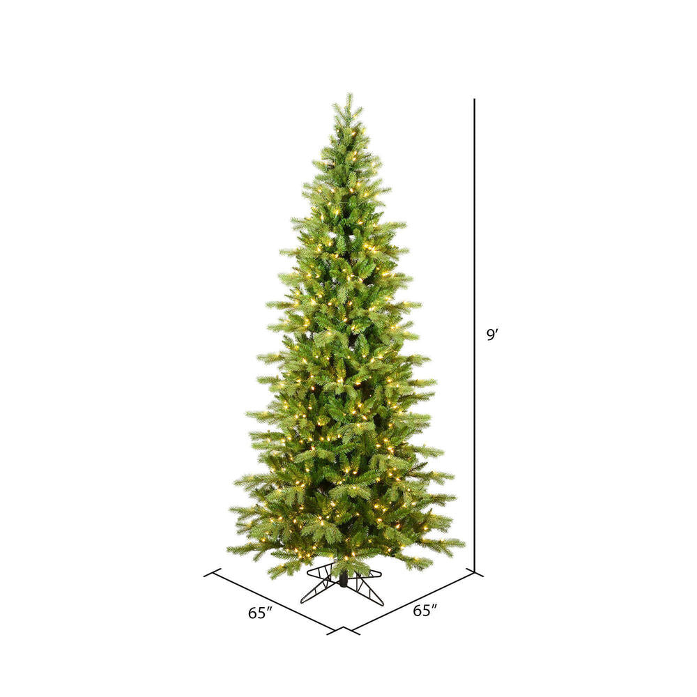 Vickerman 9' x 52" Balsam Spruce Slim Tree 1700 Warm White Low Voltage 3MM LED Lights.