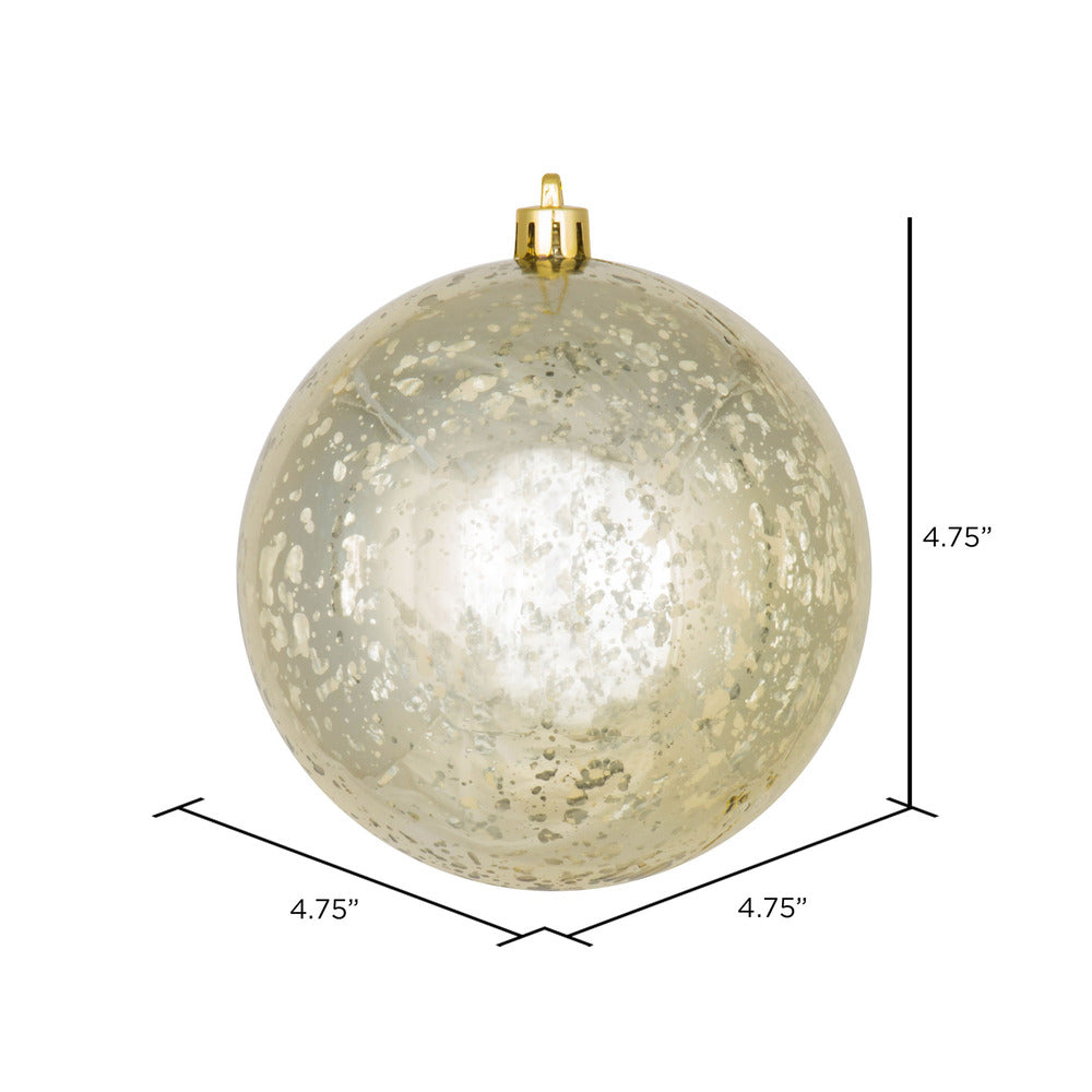 Vickerman 4.75" Champagne Shiny Mercury Ball Ornament 4 per Bag