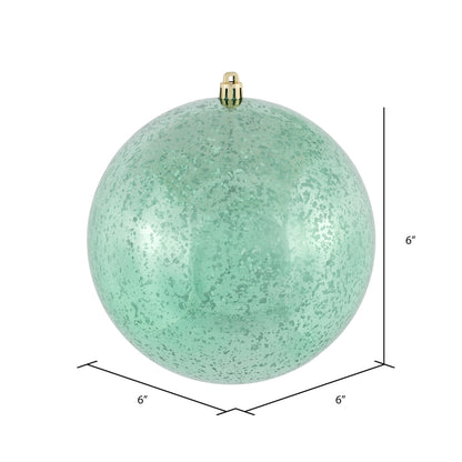 Vickerman 6" Sea Foam Shiny Mercury Ball Ornament 4 per Bag
