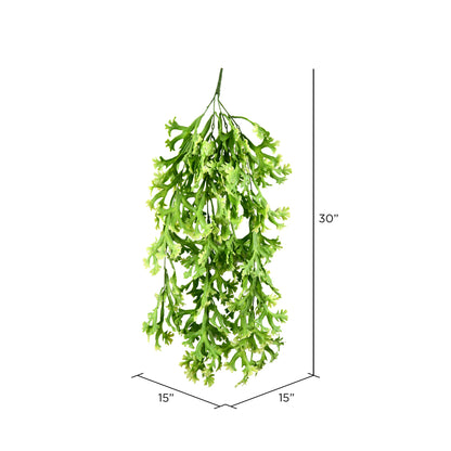 Vickerman 30" Artificial Staghorn Fern Hanging Bush.