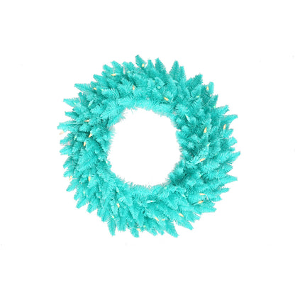 Vickerman 60" Aqua Artificial Christmas Wreath Aqua Dura-Lit LED lights.