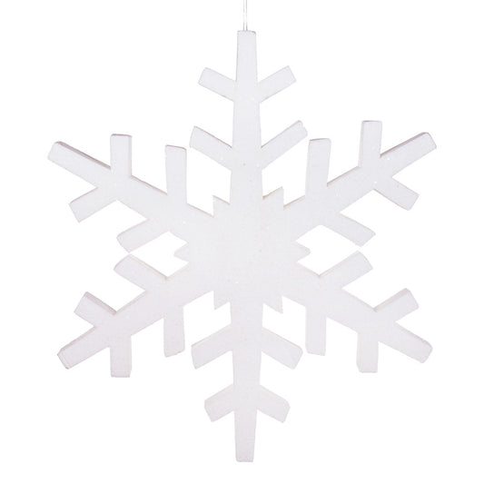 Vickerman 30" White Glitter Snowflake Christmas Ornament