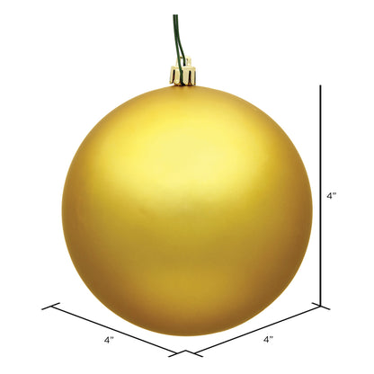 Vickerman 4" Honey Gold Matte Ball Ornament 6 per Bag