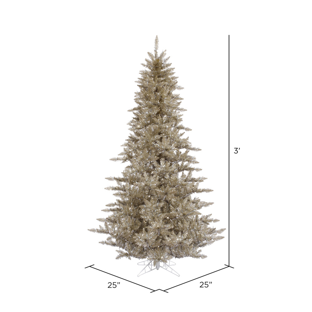 Vickerman 3' Champagne Fir Artificial Christmas Tree Unlit