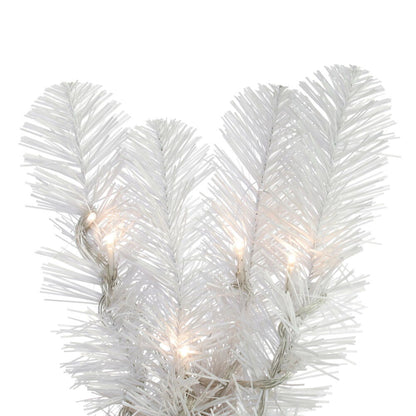 Vickerman 9' x 18" White Artificial Christmas Garland Warm White LED 3MM 8 Function Lights