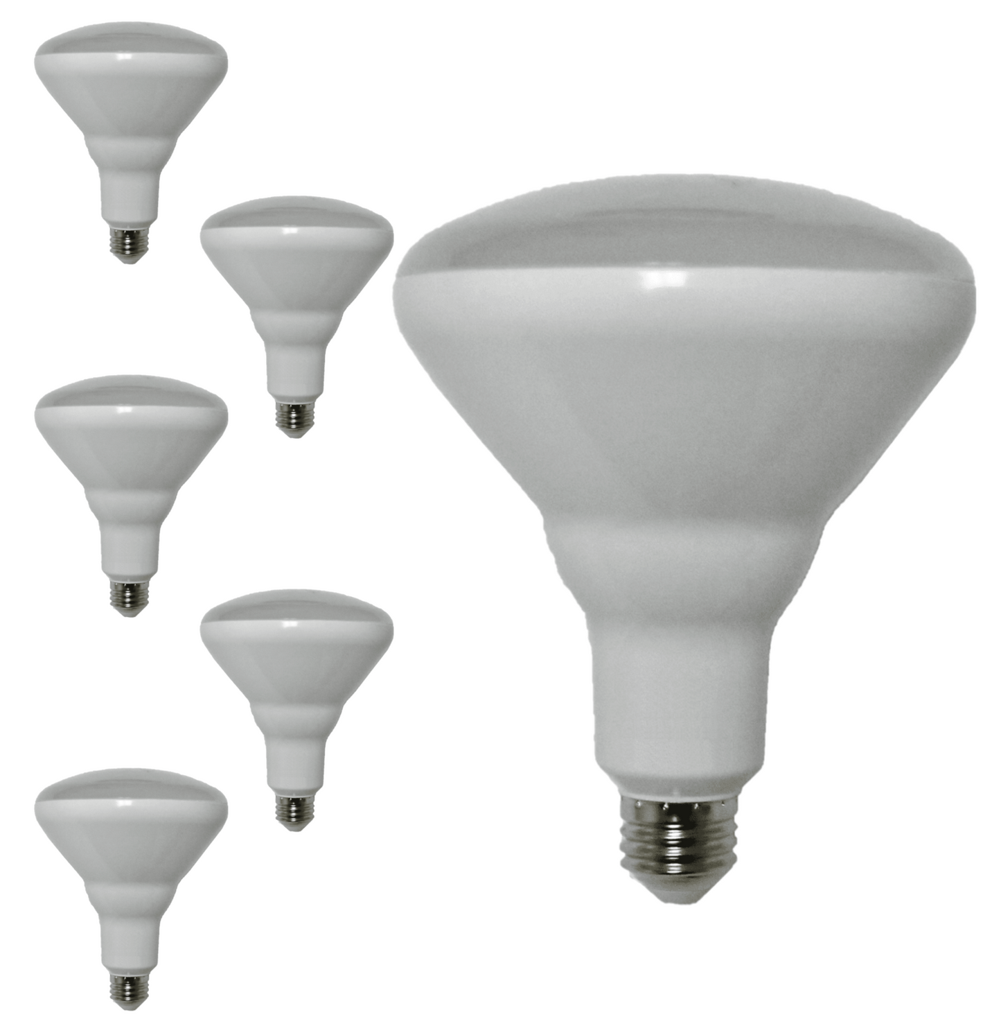 Damar BR40 LED Flood Light Bulb 15W 1100 Lumen E26 Medium Base 5000K Bright White for Interior Home Decor Kitchen Recessed Can Light Bulbs 120V 110° Beam Angle White Finish Pack of 6