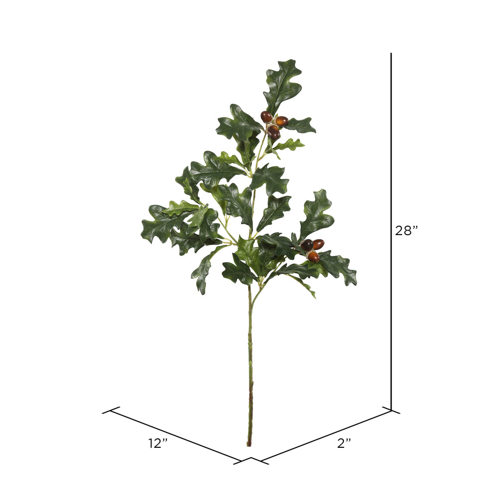 Vickerman 28" Artificial Green and Brown Acorn Spray. Includes 3 sprays per pack.