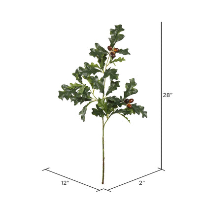 Vickerman 28" Artificial Green and Brown Acorn Spray. Includes 3 sprays per pack.