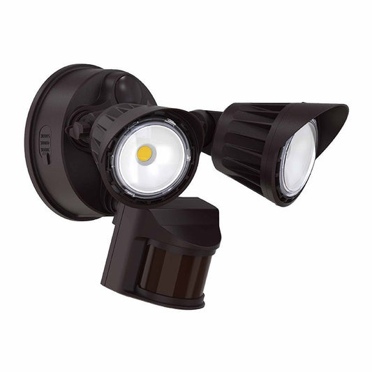 Westgate 20W 3Cct 30/40/50K Bronze 2-Heads  Security Light - With Motion Sensor, Outdoor Lighting, 20W, 1900 Lumens, 3000K/4000K/5000K, Bronze Finish