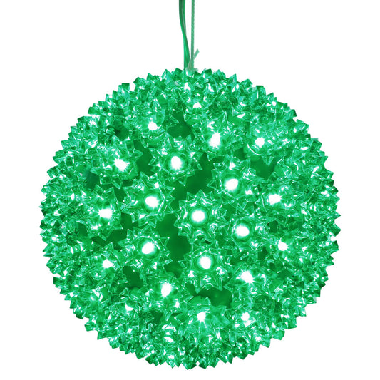 Vickerman 10" Starlight Sphere Christmas Ornament with 150 Green Wide Angle LED Lights