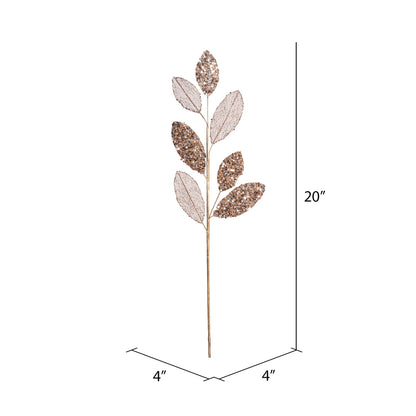 Vickerman 20" Chocolate Mesh Apple Leaf Artificial Christmas Spray. Includes 3 sprays per pack.