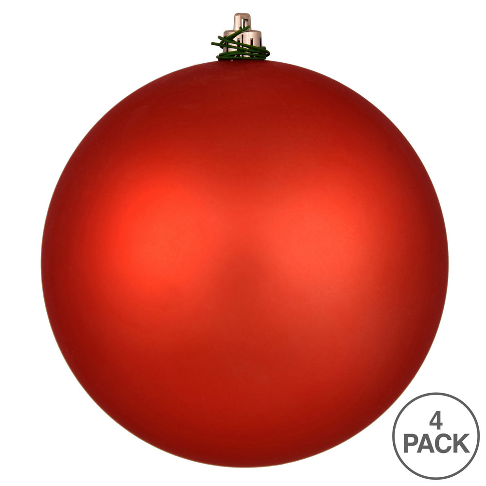 Vickerman 6" Bittersweet Matte Ball Ornament 4 per Bag