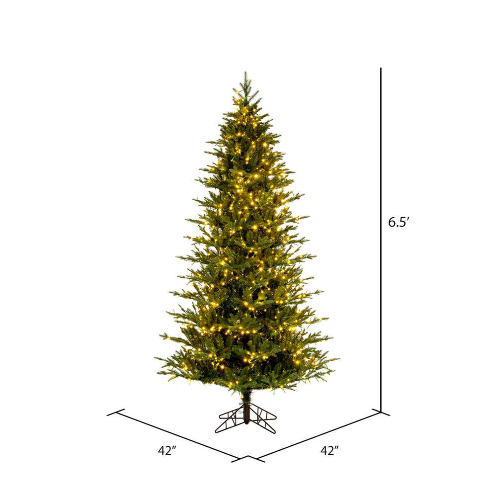 Vickerman 6.5' x 40" Kamas Fraser Fir Artificial Christmas Tree with 3mm LED Color Changing Lights