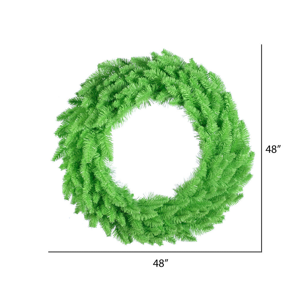 Vickerman 48" Lime Artificial Christmas Wreath Lime Dura-Lit LED lights.