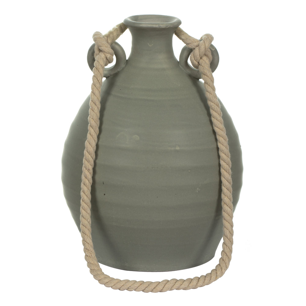 Vickerman 10" Beige Terracotta Bottle Rope Handle.