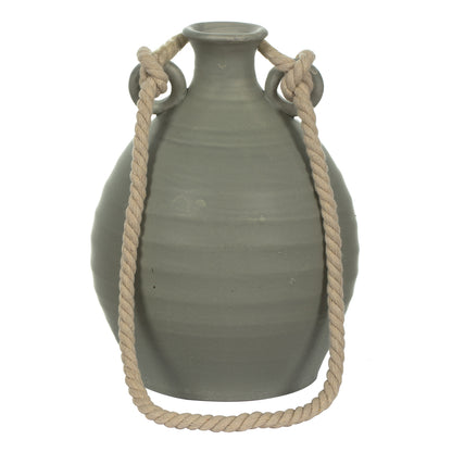 Vickerman 10" Beige Terracotta Bottle Rope Handle.