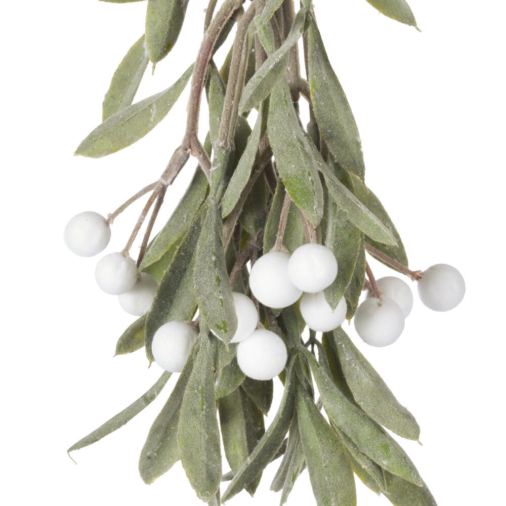 Vickerman 10.5" Green Artificial Mistletoe with White Berries 4 per bag.