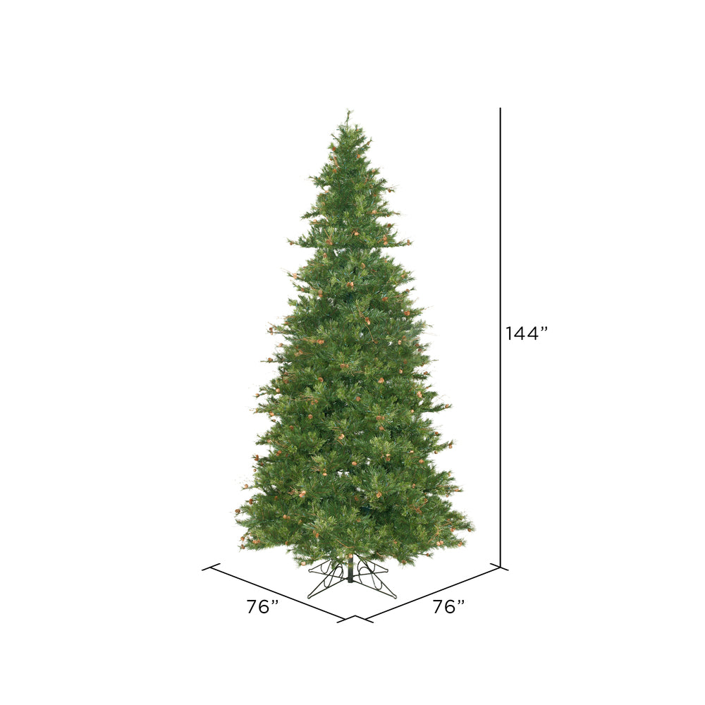 Vickerman 12' Mixed Country Pine Slim Artificial Christmas Tree Unlit
