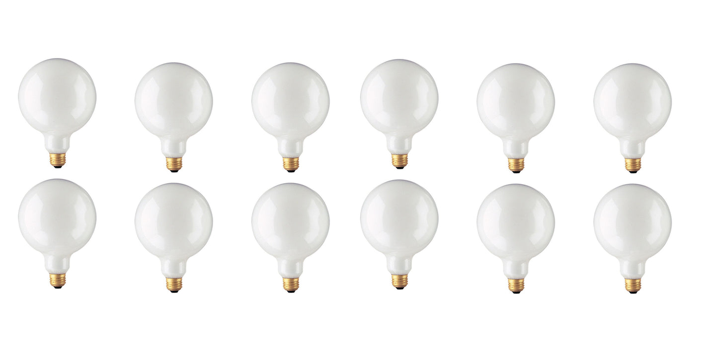 BULBRITE INCANDESCENT G40 MEDIUM SCREW (E26) 25W DIMMABLE LIGHT BULB 2700K/WARM WHITE 12PK (350025)