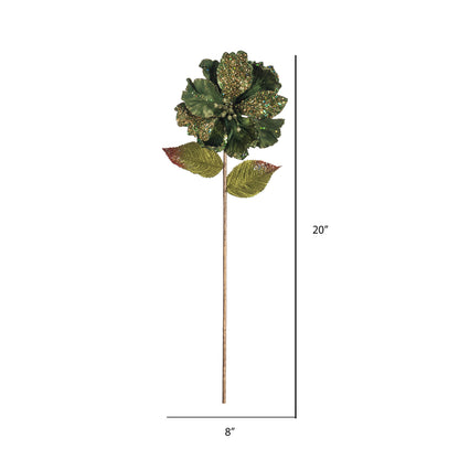 Vickerman 20" Green Mesh Pearl Amaryllis Artificial Christmas Stem Pack of 3
