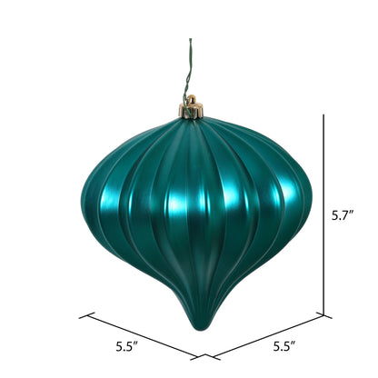 Vickerman 5.7" Teal Matte Onion Christmas Ornament UV treated Set of 3