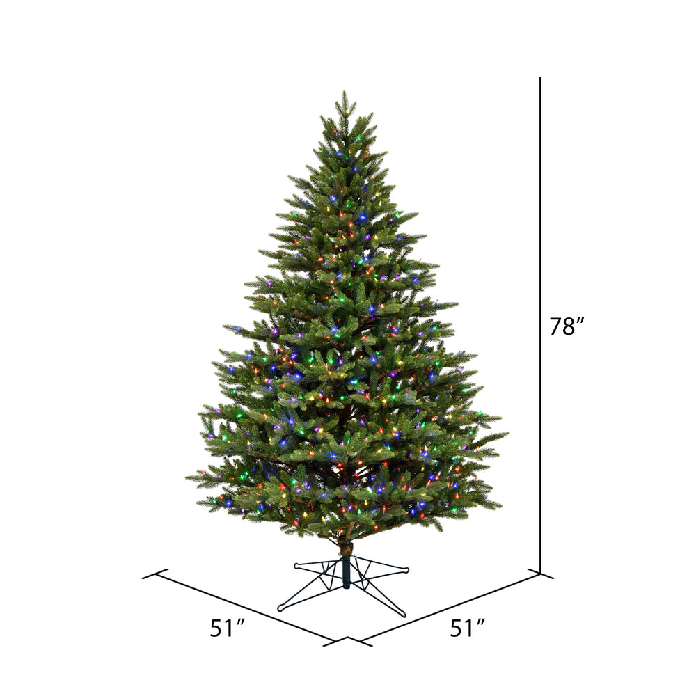 Vickerman 6.5' x 51" Douglas Fir Artificial Christmas Tree Multi-colored Dura-Lit LED lights