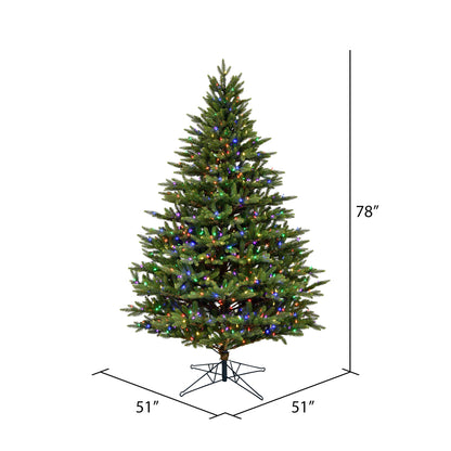 Vickerman 6.5' x 51" Douglas Fir Artificial Christmas Tree Multi-colored Dura-Lit LED lights