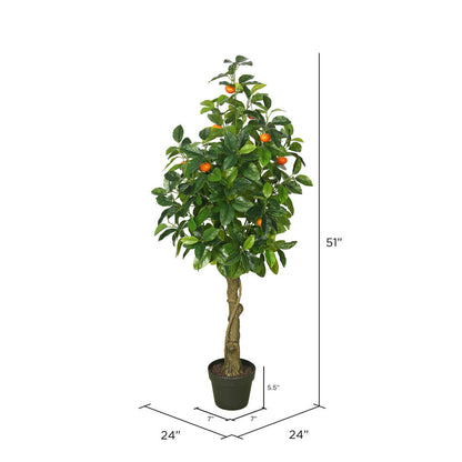 Vickerman 51" Artificial Green and Orange Real Touch Orange Tree.