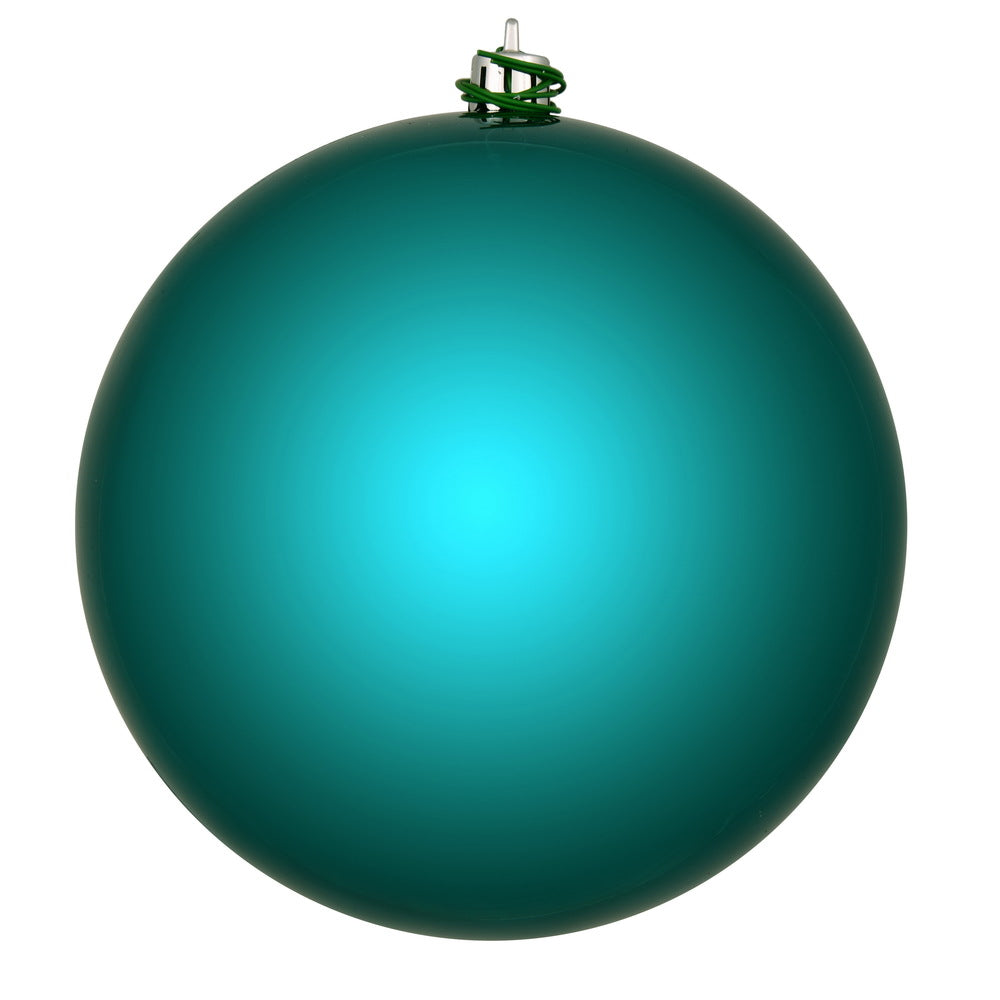 Vickerman 6" Dark Teal Shiny Ball Ornament 4 per Bag
