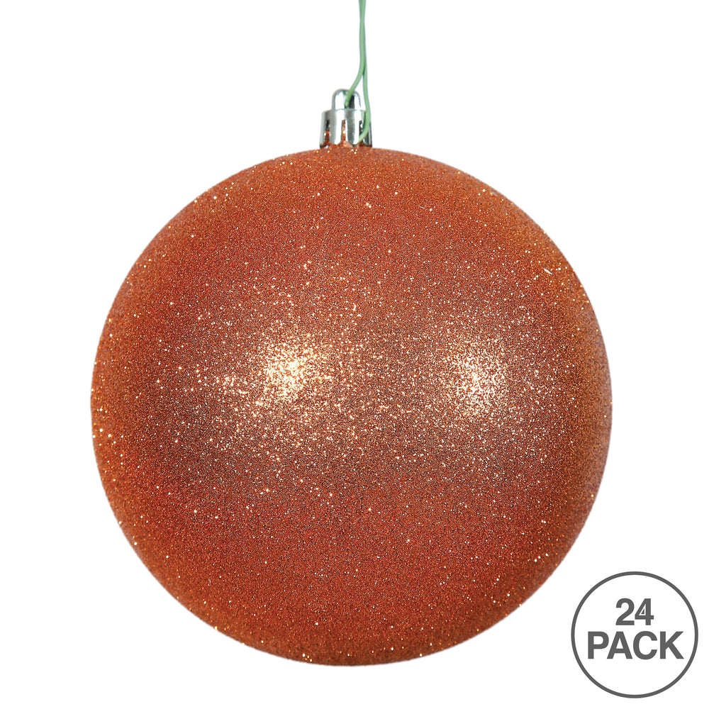 Vickerman 2.4" Burnished Orange Glitter Ball Ornament 24 per Bag